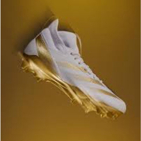 Adidas White and Gold Athletic Cleats - Picture 2 of 7